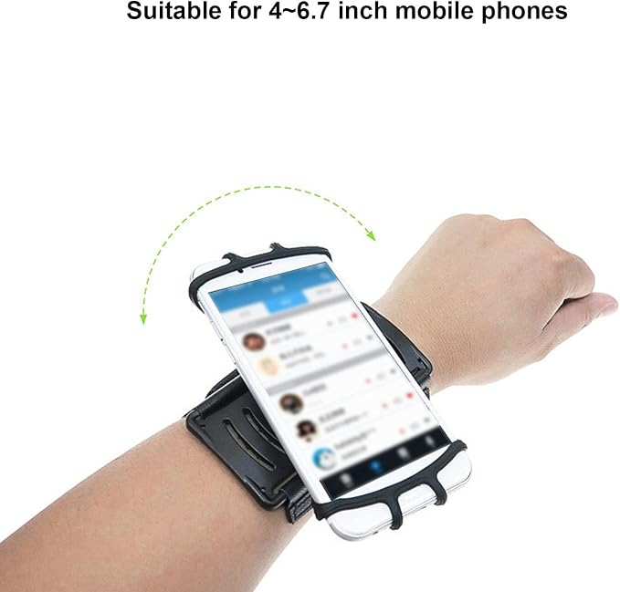 Running Armband 360°Rotatable for 4-6.7 Inch Mobile Phone, Rotatable Running Armband Cell Phone Holder for Running or Walking, Fits All 4-6.7 Inch Smartphones, Great for Hiking Biking Running(Black)