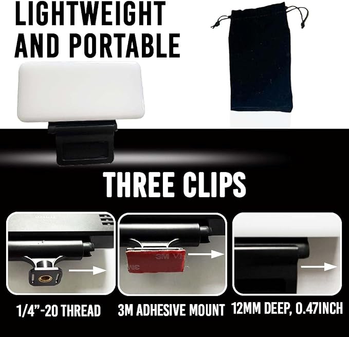LED Phone Light, Selfie Light, 3000Mah Rechargeable Clip Video Light - 3 Light Modes with Adjustable Clips, Portable Selfie Light For iPhone & Camera, Laptop, iPad, Photography - Makeup, Vlog - Tiktok