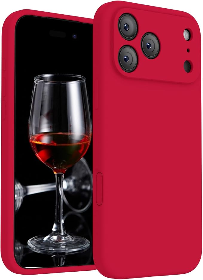 FireNova Magnetic for iPhone 17 Pro Max Case, Compatible with MagSafe, [Integrated Silicone Camera Control Button] [Camera Protection] Anti-Scratch Microfiber Lining Phone Case, 6.9", Deep Red