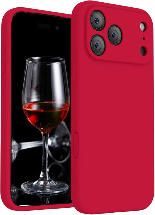 FireNova Magnetic for iPhone 17 Pro Max Case, Compatible with MagSafe, [Integrated Silicone Camera Control Button] [Camera Protection] Anti-Scratch Microfiber Lining Phone Case, 6.9", Deep Red