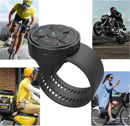 Car Motorcycle Bicycle Wireless Bluetooth 5.3 Remote Controller Phone Car Kit Steering Wheel Remote Controller Receiver Rechargeable 500mA Battery for Cell Phone Waterproof 67