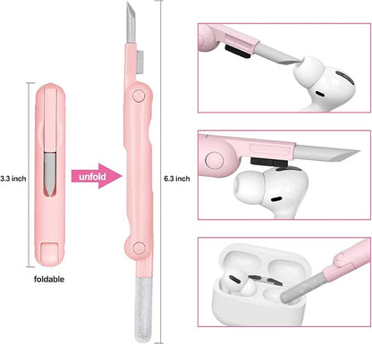 7-in-1 Electronic Cleaner Kit,Keyboard Cleaner,Laptop Cleaner Kit for Monitor, Cell Phone, Headset, Lego, Laptop Camera Lens (Pink)