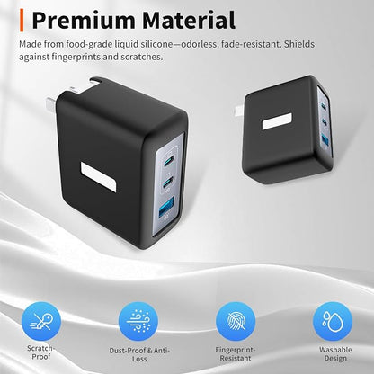 Case for Anker Nano 100W USB-C Charger – Soft Silicone Protective Cover for Dynamic Charger,Shockproof Dustproof Charging Block Protector Sleeve[Black]