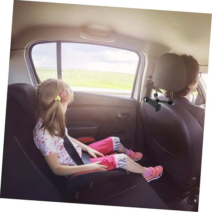Housoutil Adjustable Car Headrest Tablet Holder Phone Mount Stand Multi-Angle Rotation Easy to Use