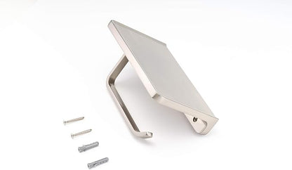 Linkaa Brushed Nickel Toilet Paper Holder with Shelf,Wall Mount Bath Tissue Holder with Phone Holder, Rust-Proof，Bathroom Accessories Storage Shelf for Cell Phone(Brushed Nickel)