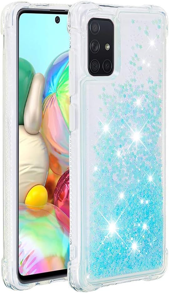 Bling Protective Case für Galaxy A71 Women, Slim Floating Liquid Phone Cover Silicone Bumper Case Transparent Shockproof Cover TPU Case Yellowing-Resistant Cases Compatible with Samsung Galaxy A71