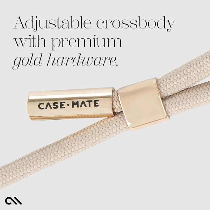 Case-Mate Crossbody Phone Lanyard/Chain [Works with All Phones] Hands-Free Cell Phone Charm/Strap - Neck Chain Holder for iPhone 17 Pro Max / 16 Pro Max / 15 Pro Max / 14/ S26 Ultra / S25 - Beige Rope