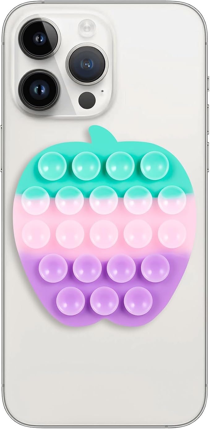 Cieo Suction Cup Phone Mount, Phone Accessories Hands-Free Strong Grip Holder for Selfies and Videos, Sticky Grip Mirror Shower Phone Holder(Apple Shaped, Colorful)