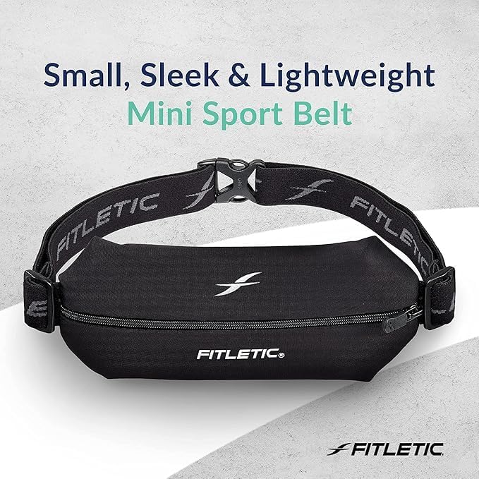Fitletic Active Lifestyle Fanny Pack & Mini Sports Running Belt For Men & Women – Lightweight, Low Profile- Ultra-Soft Expandable Lycra Pouch - Fits All Phones – Inner Pocket