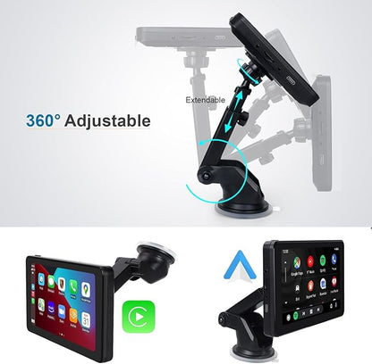 7" HD Apple CarPlay & Android Auto Screen for Car | Portable Touchscreen Screen Naivgation Car Stereo, with CarPlay Bluetooth, Mirror Link, Siri, Hands-Free Calling, AirPlay, FM/AUX & Voice Assistant