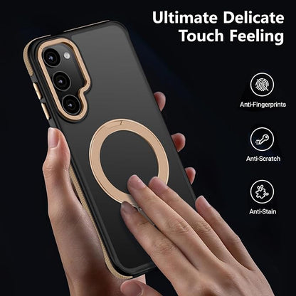 for Samsung Galaxy S23 Plus Case, Magnetic Adjustable Ring Stand [Fit for Magsafe], [Military-Grade Shockproof Protection] Phone Case with Kickstand&Ring Holder (Desert Gold)