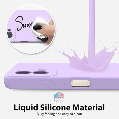 oakxco for Motorola Moto G Power 5G 2024 Phone Case Liquid Silicone, Thin Slim Soft Rubber Gel TPU Plain Simple Cover for Women Girl Cute, Matte Solid Color, Lilac Purple Lavender