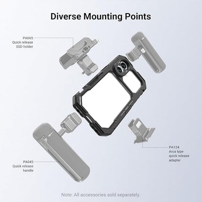 NEEWER Phone Cage Compatible with iPhone 17 Only, Quick Release Video Rig Stabilizer Accessories Kit with 67mm Filter Ring, 17mm Lens Backplate, T Mount Adapter, Camera Control Cap, PA158 (Black)