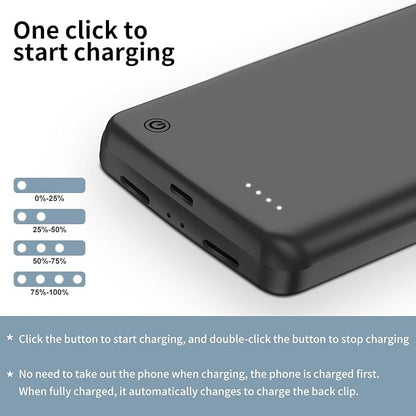 10000mAh Wireless Charging Case for Google Pixel 8, High Capacity Portable Rechargeable Battery Case Qi Wireless Charging Pixel 8 Extended Battery Charger Cover for Google Pixel 8A Black