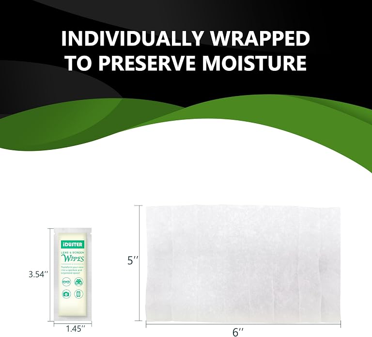 Screen Cleaner Wipes for Lens - Premoistened Eyeglasses Cleaning Wipes, Streak-Free Screen Wipes for iPad, Phone, Car, TV, Computer, Laptop, Eye Glasses