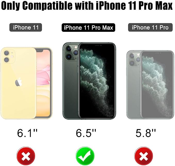 Beasyjoy for iPhone 11 Pro Max Case Waterproof Metal Case Heavy Duty Built-in Screen Full Body Protective Shockproof Military Grade Red