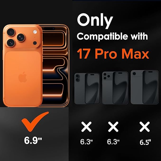 Battery Case for iPhone 17 Pro Max, 12000mAh Protective Charging Case with Wireless Charging Compatible with iPhone 17 Pro Max (6.9 inch) Rechargeable Battery Pack Charger Cover with Carplay (Black)