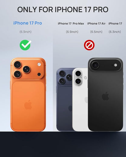 Lanhiem Magnetic for iPhone 17 Pro Case, Built-in Privacy Screen Protector, IP68 Waterproof Dustproof Case, Compatible with MagSafe, Anti-Spy Full Body Phone Case for iPhone 17 Pro 6.3", Black