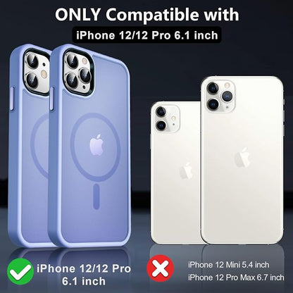 MOCCA Strong Magnetic for iPhone 12 Case/iPhone 12 Pro Case, [Compatible with Magsafe][Mil-Grade Drop Protection] Slim Shockproof Translucent Protective Phone Case for iPhone 12/12 Pro 6.1“, Blue