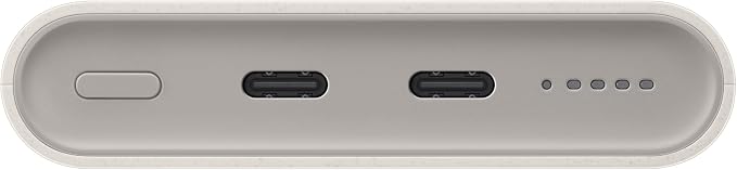 SAMSUNG 25W 10,000mAh Battery Pack Wireless Charger, Super Fast Charging w/ 2 Ports for Galaxy Phones, Buds and More, 3A USB-C Cable Included, 2024, US Version, EB-U2510XUEGUS. Beige