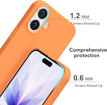 for iPhone 17 Case Silicone Compatible with Magsafe Case, Ultra Slim Thin Magnetic Phone Cases Mag Safe, Cute Soft Rubber Gel TPU Matte Plain Wireless Charging Cover for Women, Neon Orange