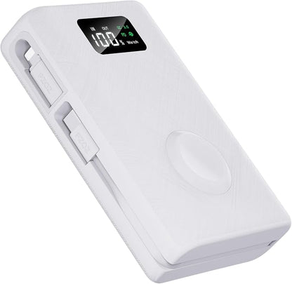 PZOZ 20000mAh Portable Charger with Apple Watch Charger, 45W PD Fast Charging Power Bank, Built-in USB-C Cable and Lightning Adapter, LED Display Portable Battery Pack for iPhone, iPad and Travel
