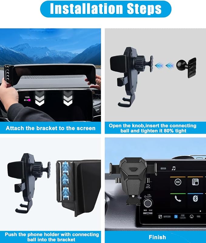 Car Phone Holder for Honda Accord Accessories 2023 2024 2025 2026 Dash Mount Cell Phone Holder for Most Smartphones with Dash Organizer Auto Interior Accessories (with 12.3inch Screen)
