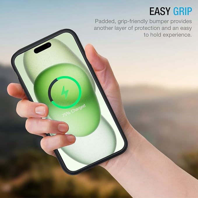 Battery Case for iPhone 15 Pro, Full Encircle 10000mAh High Capacity Rechargeable Portable Charger Case Extended Battery Pack for iPhone 15 Pro(6.1 inch) Wireless Charging Case with Carplay-Black