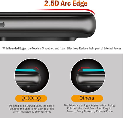 QHOHQ 3 Pack Screen Protector for Samsung Galaxy A52 4G/5G with 3 Packs Camera Lens Protector,Tempered Glass Film,9H Hardness - HD - Anti-Scratch - 2.5D Edge - Anti-Fingerprint - Easy Installation