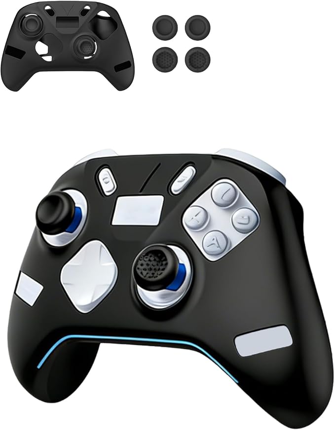 Silicone Protective Case for Flydigi Apex 5 Wireless Controller, Full-Body Protective Cover with Precise Cutout, Shockproof Dustproof Protector Sleeve & Scratch-Resistant Sleeve (Black)