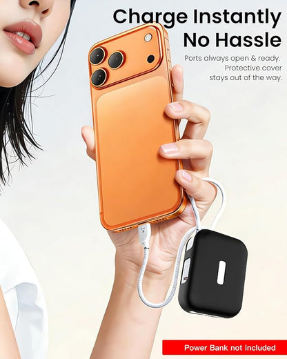 Silicone Case for TORRAS EasyGo Power Bank 45W 10000mAh,Full-Body Protective Cover for TORRAS Power Bank 45W,Precise Port Cutouts (Case Only) Black