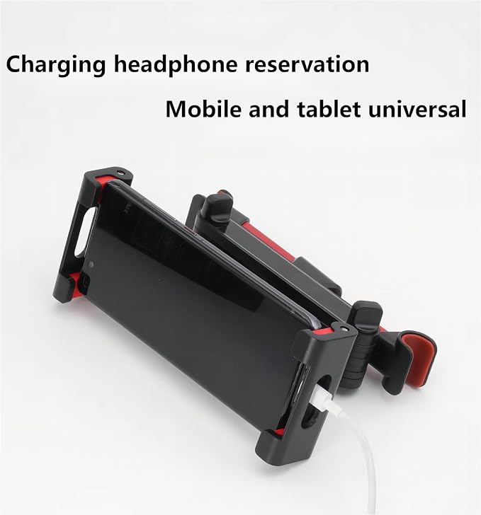New Upgrade Extendable and Rotatable Seat-Back Tablet & Phone Holder, Universally Compatible with 4.7-12.9 inch Devices - Ideal for Cars, Tablets, Phones, and Game Consoles -B Model (Red)