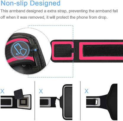 Galaxy S10 S9 S8 Armband, JEMACHE Gym Running Exercises Workouts Phone Arm Band for Samsung Galaxy S10/S9/S8/S7 Edge (Rose)