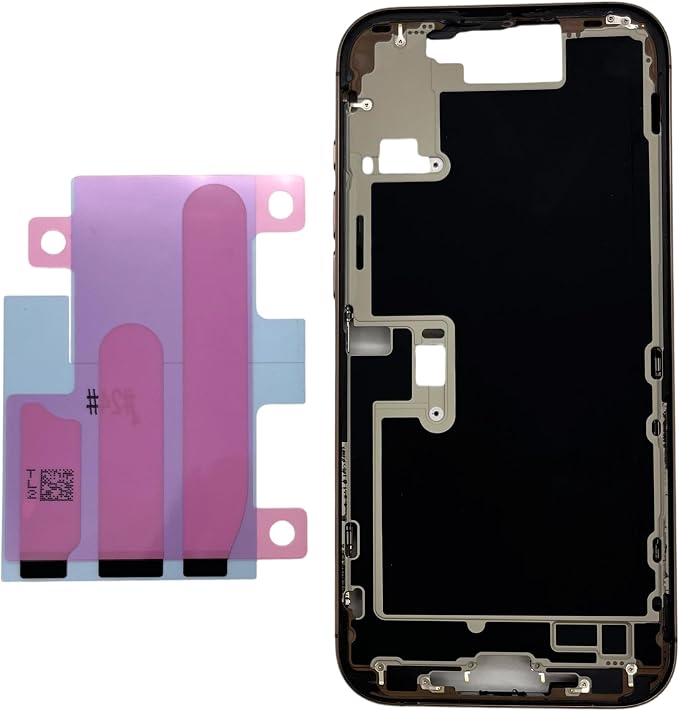 TheCoolCube Middle Frame Housing Cover Case with Power & Volume Button & Battery Adhesive Replacement Compatible with iPhone 16 Pro Max 6.9 Inches (US Version) (Desert)