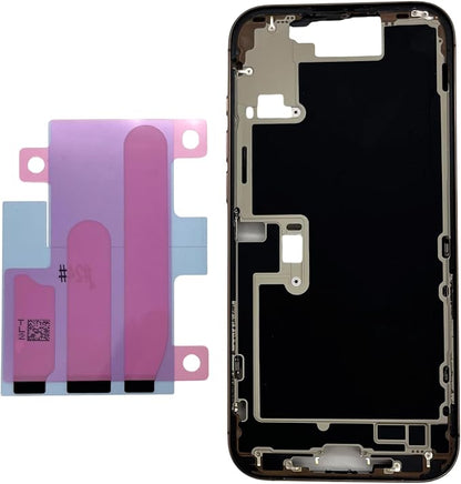 TheCoolCube Middle Frame Housing Cover Case with Power & Volume Button & Battery Adhesive Replacement Compatible with iPhone 16 Pro Max 6.9 Inches (US Version) (Desert)