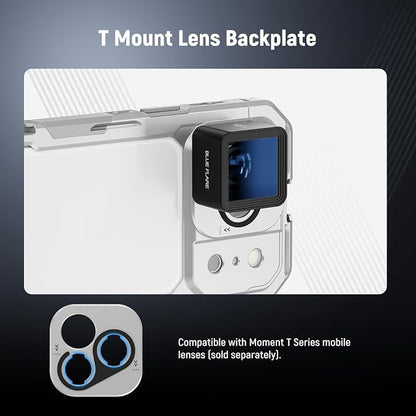 NEEWER Phone Cage Compatible with iPhone 17 Pro Max, Quick Release Video Rig Stabilizer Accessories with 67mm Filter Ring, 17mm Lens Backplate, T Mount Adapter, 4X Camera Control Cap, PA144 (Silver)