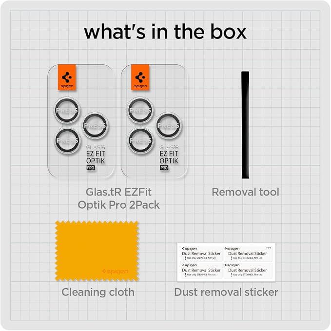Spigen Camera Lens Screen Protector [GlasTR EZ Fit Optik Pro] Designed for iPhone 15 Pro Max/iPhone 15 Pro/iPhone 14 Pro Max/iPhone 14 Pro [Case Friendly] - Silver [2 Pack]