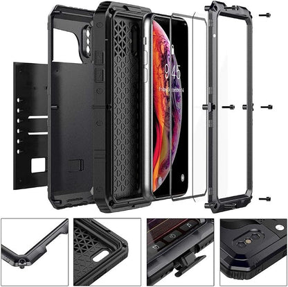 Mitywah Waterproof Case for iPhone Xs MAX, [Heavy Duty ] [Military Grade Defender] Phone Case [Metal] [Full Body Protective] Cover Built-in [Shield Screen Protection] [Shockproof] Armor Case, Red