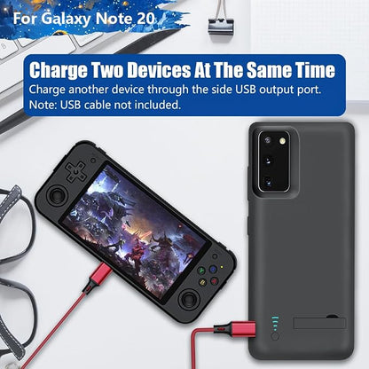 Sitong Upgraded Battery Case for Samsung Galaxy Note 20 5G, 6000mAh Rechargeable Extended Battery Charging Charger Case, Add 100% Extra Juice (6.7 Inches) Black