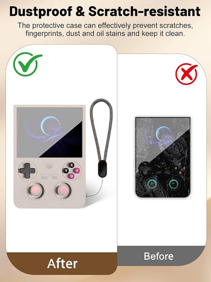 Silicone Protective Case for Anbernic RG477V Game Console, Full-Body Protective Cover with Precise Cutout, Shockproof Dustproof Protector Sleeve & Scratch-Resistant Sleeve (Grey)