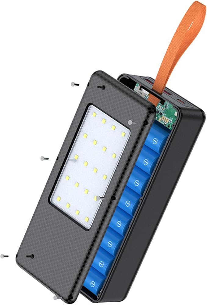 ordinarYone Removable 16 Slot 21700 Battery Case for Power Charging Features LED Camping Light Multi Mode and Protections