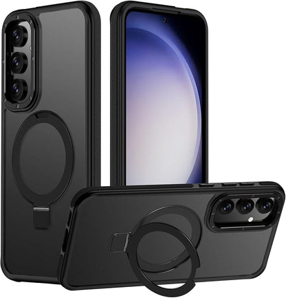 for Samsung Galaxy S23 FE Case, Magnetic Adjustable Ring Stand [Fit for Magsafe], [Military-Grade Shockproof Protection] Phone Case with Kickstand&Ring Holder (Black)