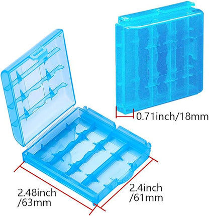Heyiarbeit AA/AAA Battery Storage Case Holder Box, Blue Color, 1Pcs