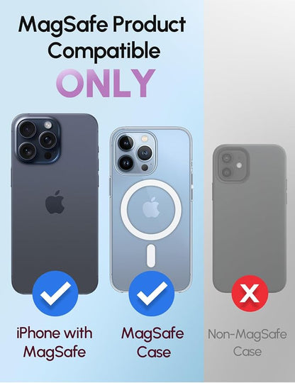 for Magsafe Phone Grip for iPhone - Magnetic Phone Ring Holder Detachable for iPhone 17 - Comfortable Finger Phone Loop Grip for Apple 16/15/14/13/12,Purple
