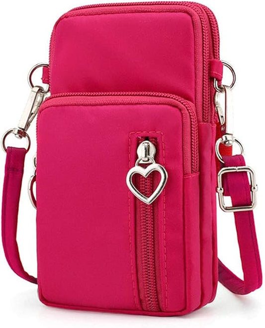 Zipper Crossbody Bag, Women Shoulder Pouch Wallet Purse Armband for iPhone 14 13 12 11 XR Samsung Galaxy S22 S21 FE Pixel 6