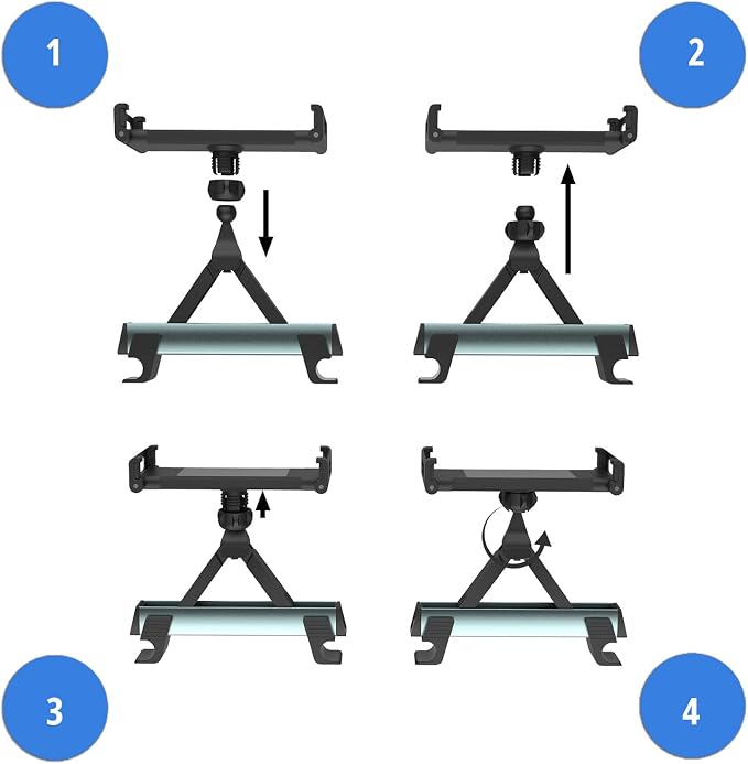 Backseat Headrest Adjustable Tablet Holder for Car Mount Cellphone Stand 360° Swivel Rotating Angle Compatible with ipad/Plus/pro/All 4.7-10.5" Cellphones and Tablet Blue