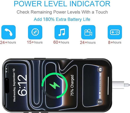 Battery Case for iPhone 17 Pro , 10000mAh Protective Charging Case with Wireless Charging Compatible with iPhone 17 Pro (6.3 inch) Rechargeable Extended Battery Pack Charger Case with Carplay (Black)