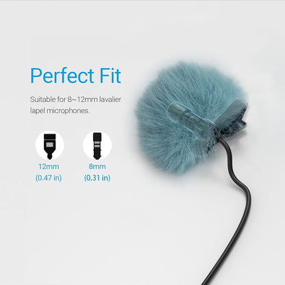 Cubilux Wind Muff (Dead cat) for lavalier Lapel Microphone, Outdoor Furry Windscreen for Mini Clip-On MIC, Multi-Color 9-Pack (Furry Cover, 9-Pack, Multi-Color)