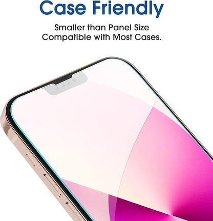 amFilm OneTouch Glass Screen Protector Compatible with iPhone 13 Mini 5.4" 2021 with Easy Installation Kit, Full Coverage Case Friendly, Tempered Glass, 2 Pack