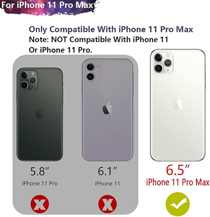 Sitong Battery Case for iPhone 11 Pro Max, 6000mAh Rechargeable Extended Battery Charging Charger Case, Add 110% Extra Juice, Support Wired Headphones Black